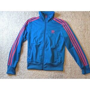 VTG Adidas Blue Track Jacket Red Full Zip Originals Adicolor 80s Y2K HeritageNow